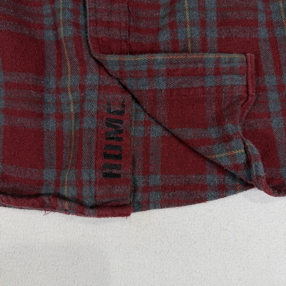 Harley Davidson Plaid Flannel Long Sleeve Button Shirt Mens Medium Red Gray - Picture 5 of 6
